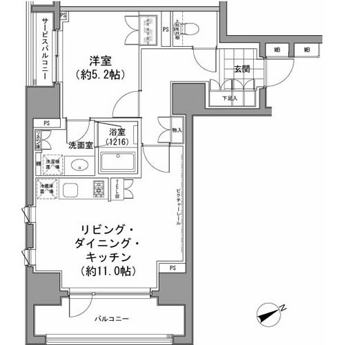 パークハビオ八丁堀の間取図