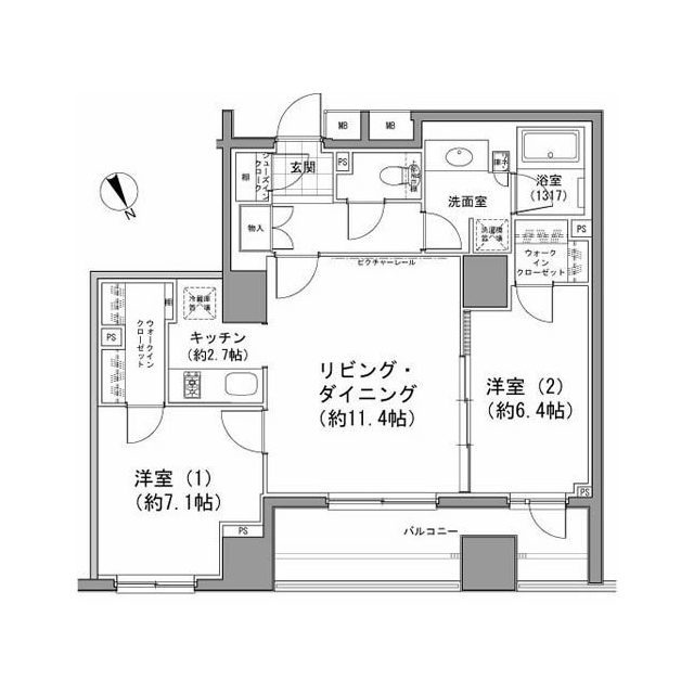 パークハビオ八丁堀の間取図
