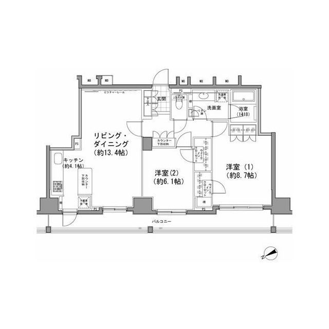 パークハビオ八丁堀の間取図