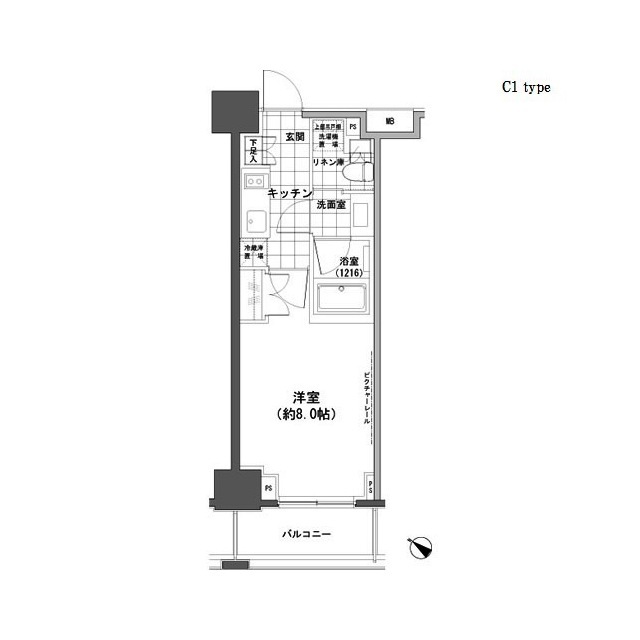 パークハビオ人形町の間取図