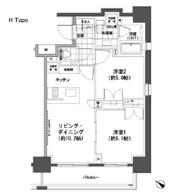 パークハビオ人形町の間取図
