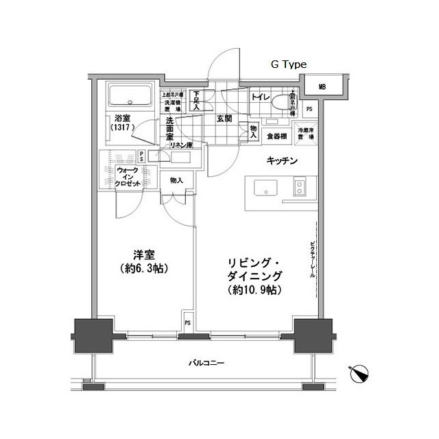 パークハビオ人形町の間取図