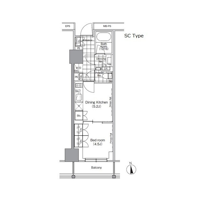 パークハビオ門前仲町の間取図