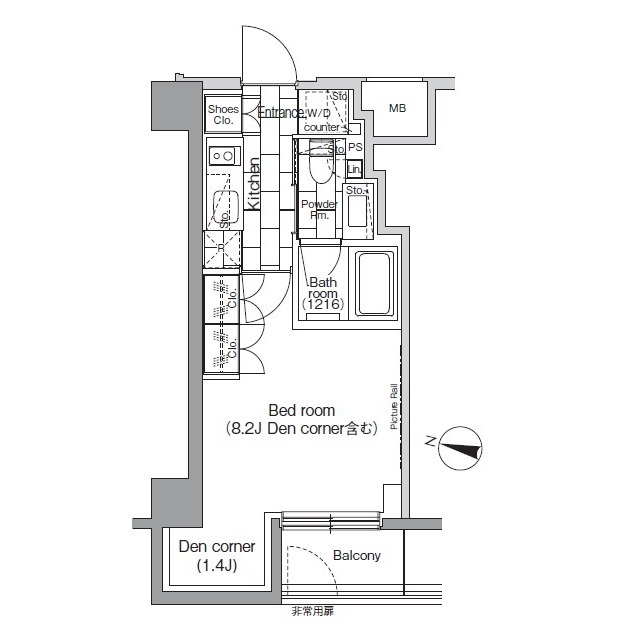 パークハビオ日本橋蛎殻町の間取図
