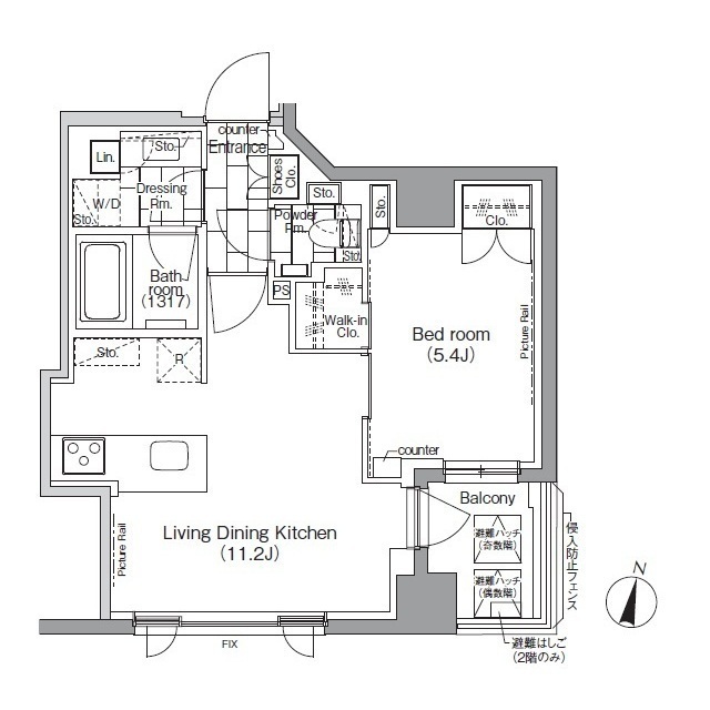 パークハビオ日本橋蛎殻町の間取図