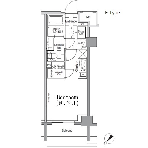 ＯＮＥ　ＲＯＯＦ　ＦＬＡＴ　ＴＳＵＫＩＳＨＩＭＡの間取図