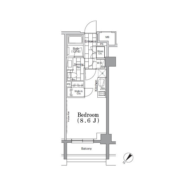ＯＮＥ　ＲＯＯＦ　ＦＬＡＴ　ＴＳＵＫＩＳＨＩＭＡの間取図