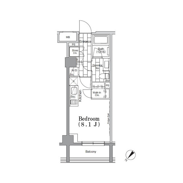 ＯＮＥ　ＲＯＯＦ　ＦＬＡＴ　ＴＳＵＫＩＳＨＩＭＡの間取図