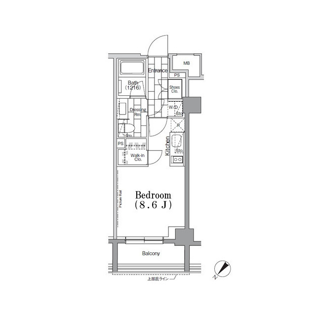 ＯＮＥ　ＲＯＯＦ　ＦＬＡＴ　ＴＳＵＫＩＳＨＩＭＡの間取図
