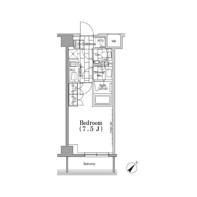 ＯＮＥ　ＲＯＯＦ　ＦＬＡＴ　ＴＳＵＫＩＳＨＩＭＡの間取図