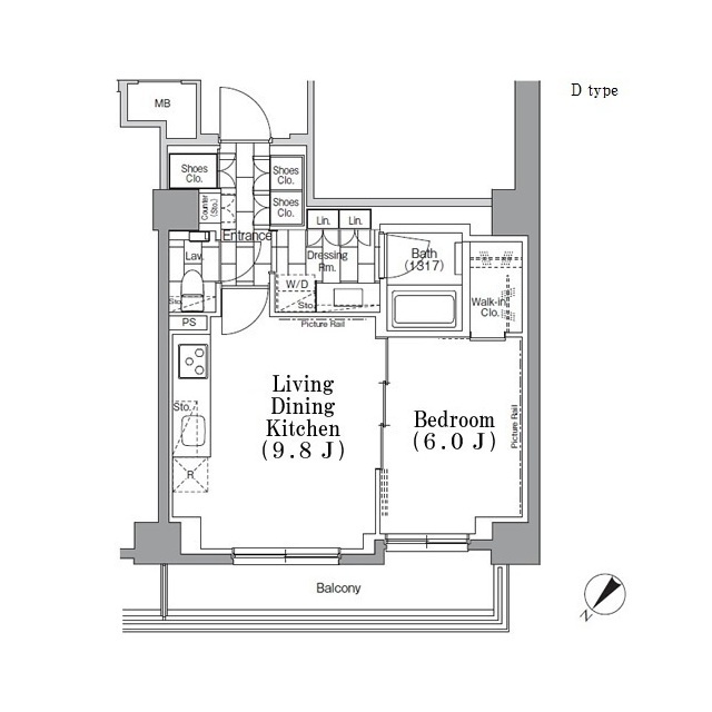 ＯＮＥ　ＲＯＯＦ　ＦＬＡＴ　ＴＳＵＫＩＳＨＩＭＡの間取図