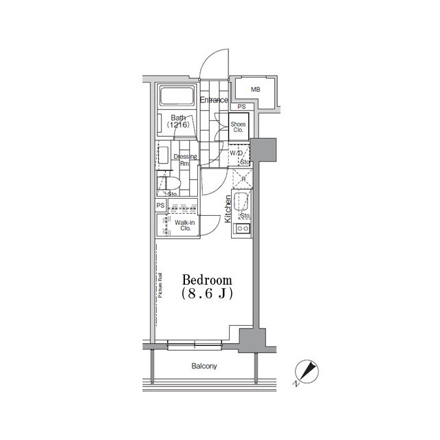 ＯＮＥ　ＲＯＯＦ　ＦＬＡＴ　ＴＳＵＫＩＳＨＩＭＡの間取図