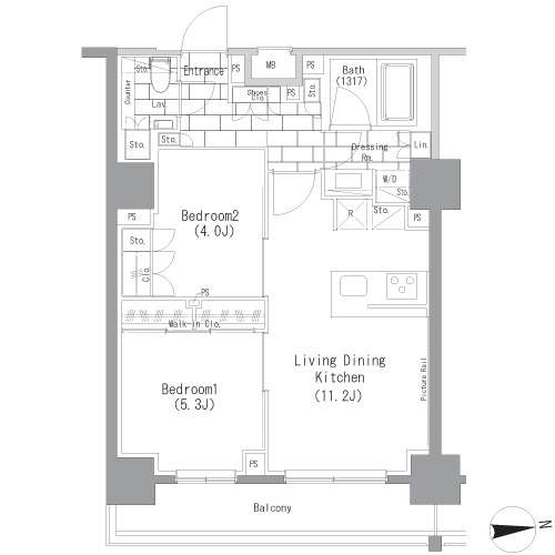 ザ・パークハビオ上野レジデンスの間取図