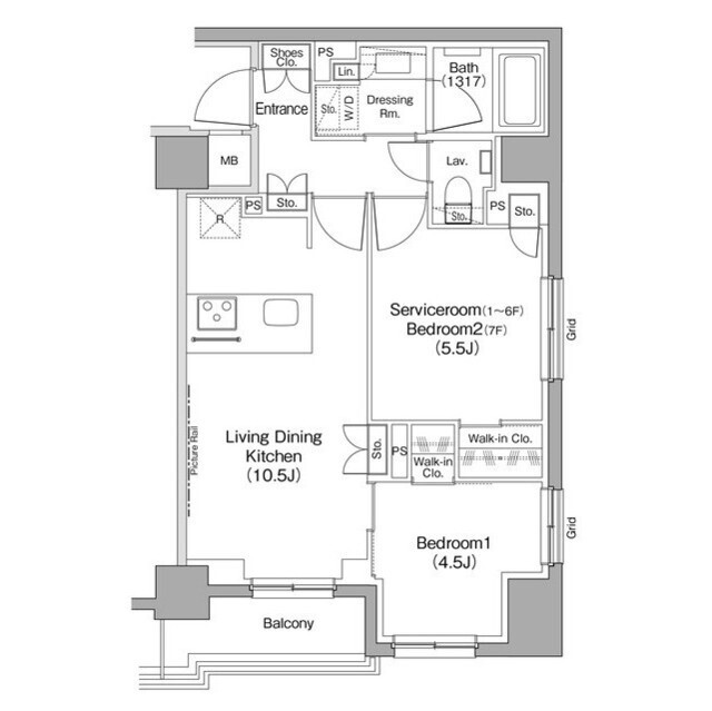 ザ・パークハビオ住吉の間取図