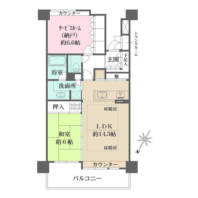 ルネ・上野桜木の間取図