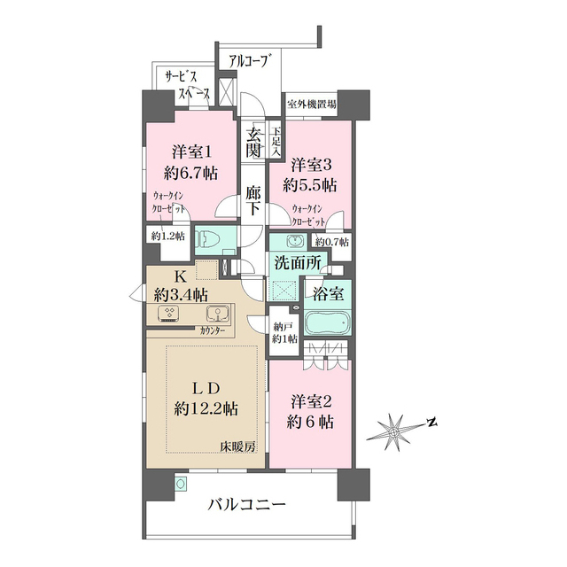 ザ・パークハウス市川の間取図