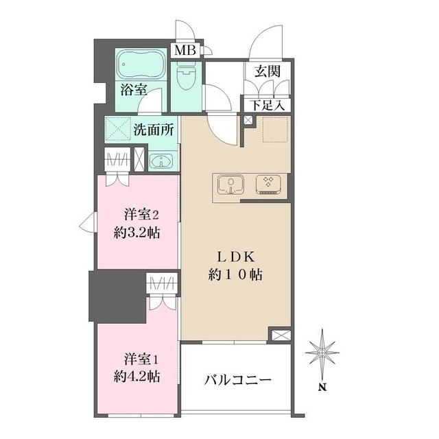 ルフォンプログレ元浅草マークスの間取図