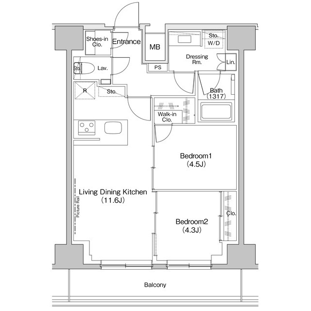 ザ・パークハビオ入谷の間取図