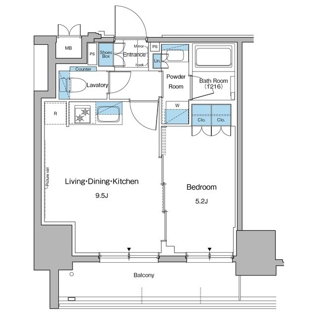 ルフォンプログレ秋葉原マークスの間取図