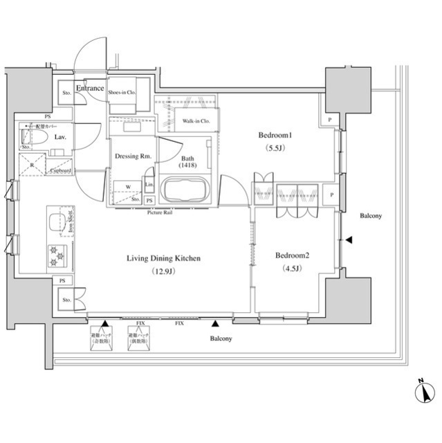 ザ・パークハビオ北千住の間取図