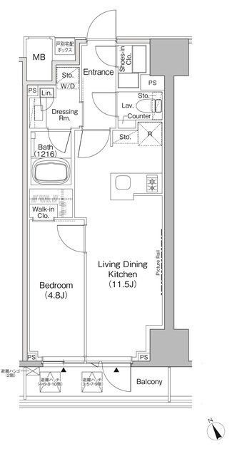 ザ・パークハビオ日本橋茅場町の間取図