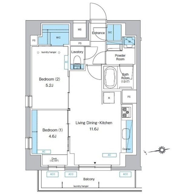 プレディアコート北千住の間取図
