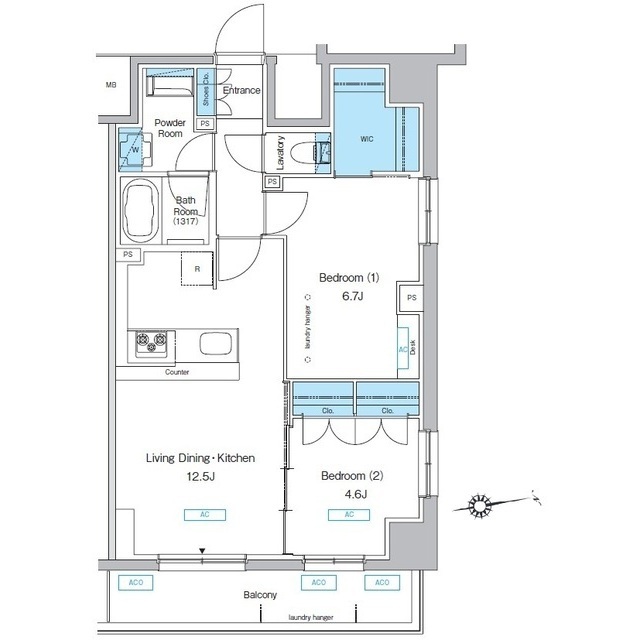プレディアコート北千住の間取図