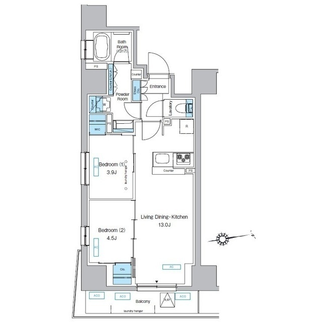 プレディアコート北千住の間取図