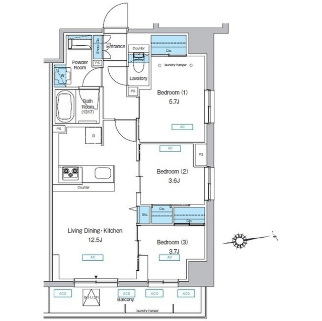 プレディアコート北千住の間取図