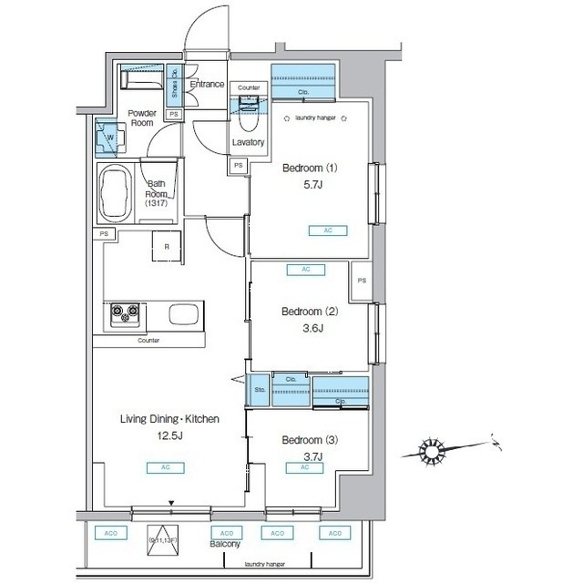 プレディアコート北千住の間取図