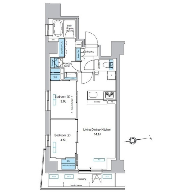 プレディアコート北千住の間取図