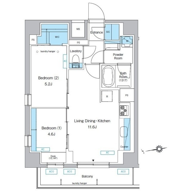 プレディアコート北千住の間取図