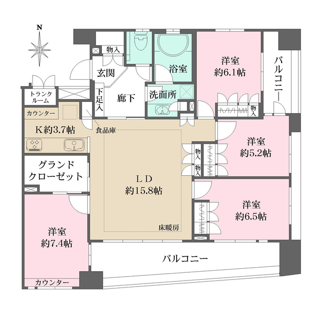 ライオンズ北千住マークレジデンスの間取図