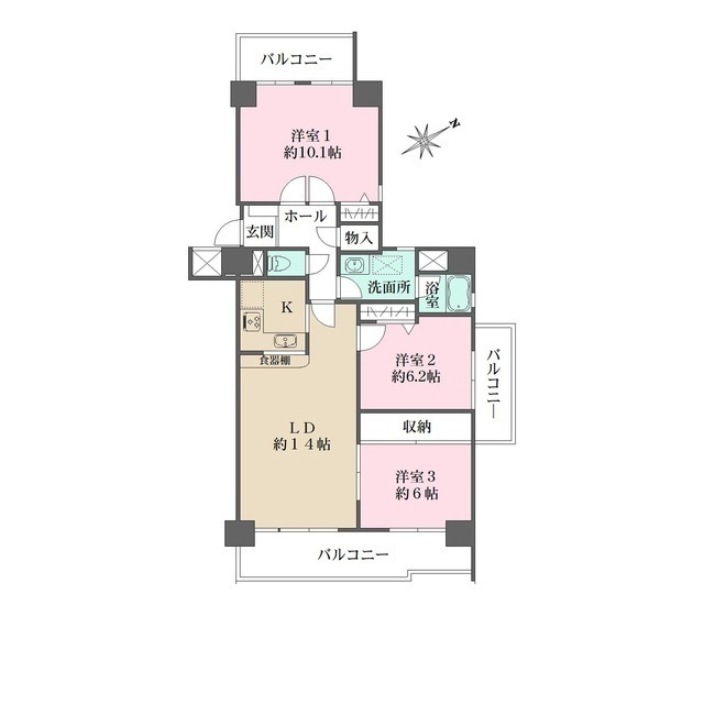 津田沼ハイライズの間取図