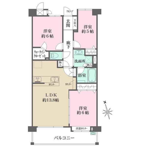 グランノア港北の丘3番館の間取図