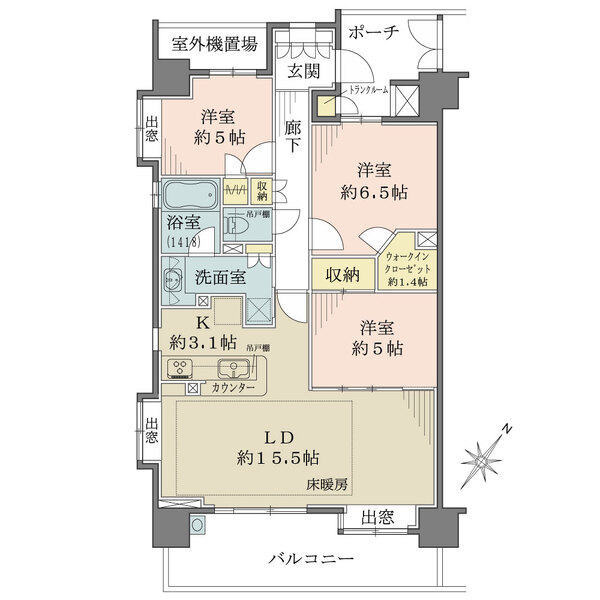 藤和シティホームズ鵠沼東の間取図