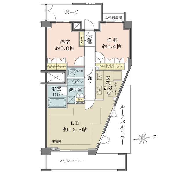 パークハウス弘明寺の間取図