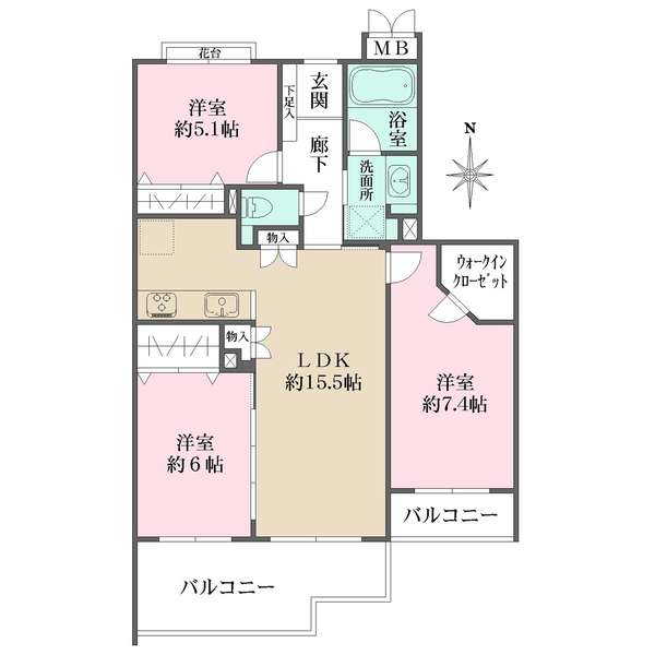 クリオ片倉町八番館の間取図