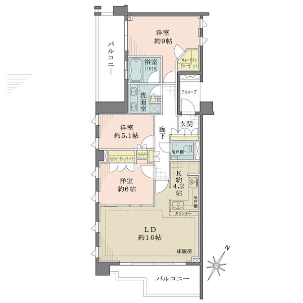 横濱紅葉坂レジデンス参番館の間取図