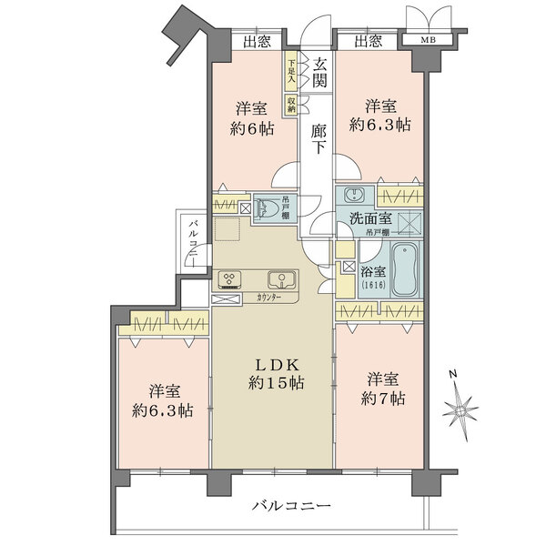 コスモ鶴見岸谷公園の間取図