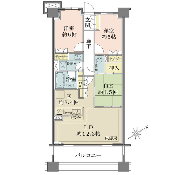 ザ・パークハウス港北高田の間取図