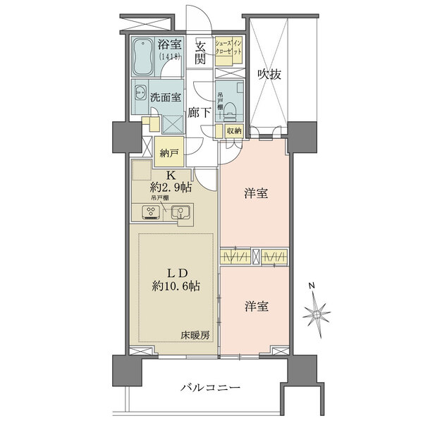 ザ・パークハウス本厚木タワーの間取図