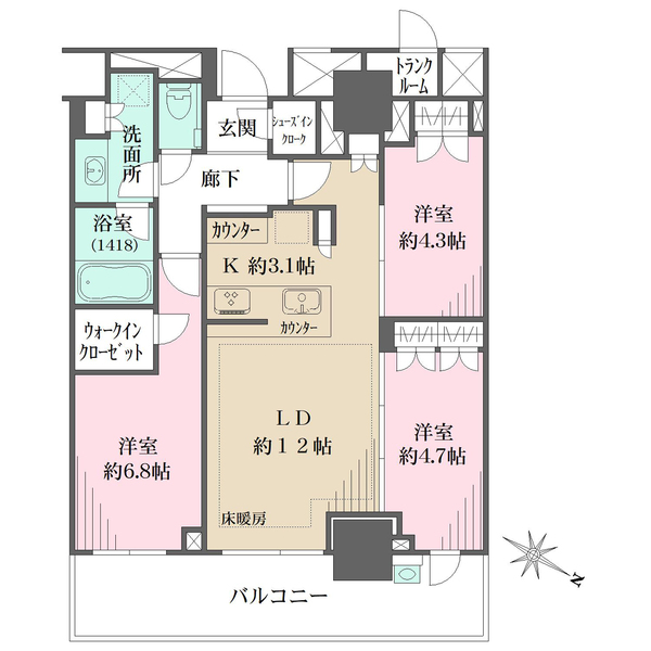 ブランズ横浜の間取図