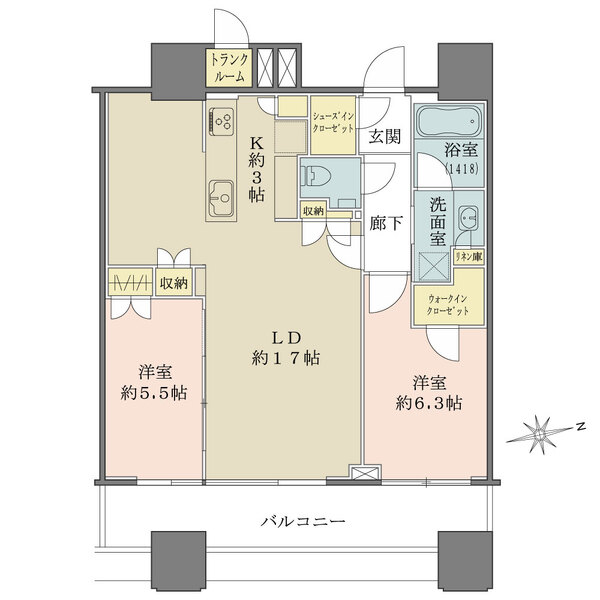 パークシティ大崎ザ・タワーの間取図
