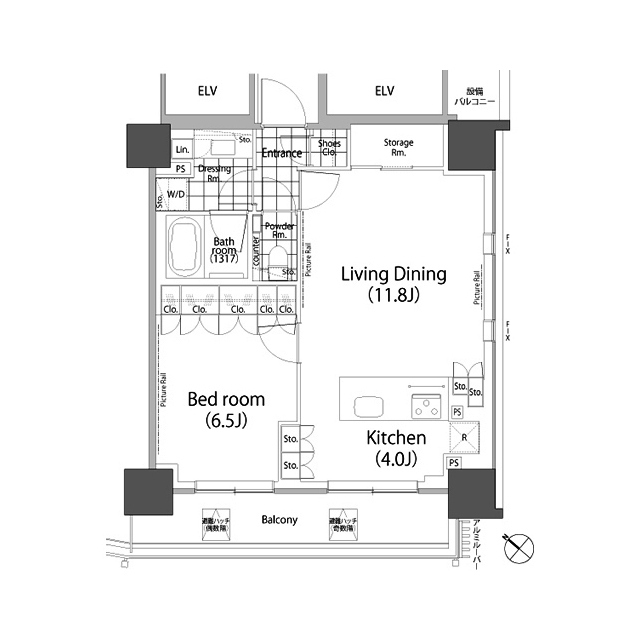 パークハビオ赤坂タワーの間取図