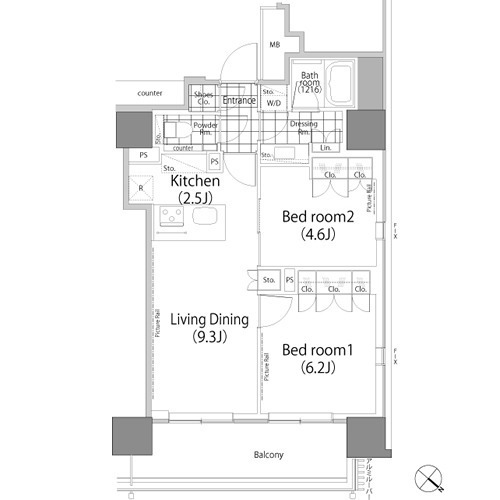 パークハビオ赤坂タワーの間取図
