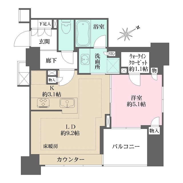 ザ・パークハウス大井町ウエストコートの間取図