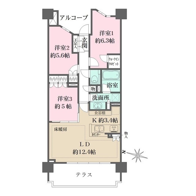 ザ・パークハウス市ヶ尾ウエストの間取図