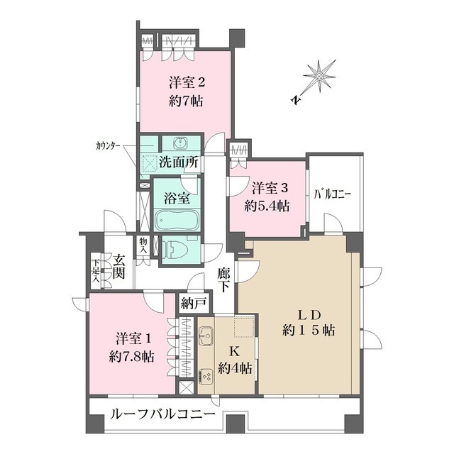 パークハウス上野毛四丁目の間取図