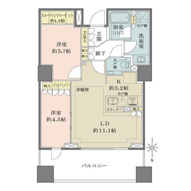 ザ・パークハウス恵比寿の間取図